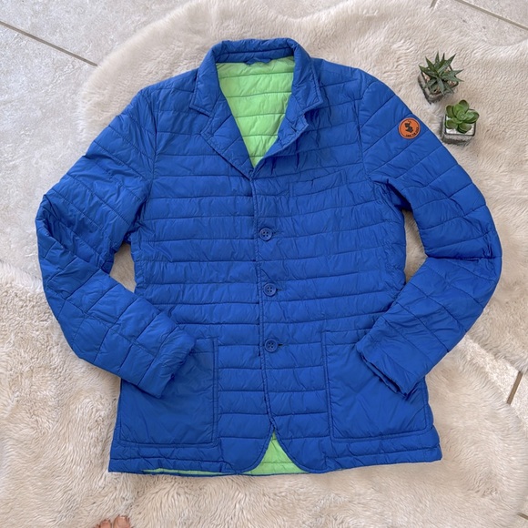 Save The Duck Jacket Ultra Light Vegan Down Quilted Puffer Blue Green - Picture 1 of 15